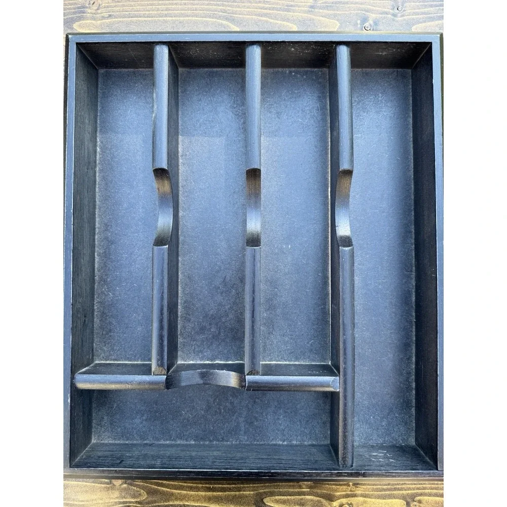 Black Flatware‎ Organizer Tray Mikasa Silverware Drawer Insert Utensil Holder